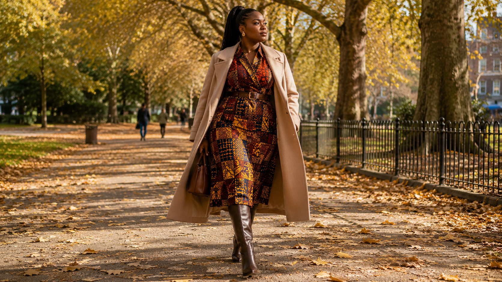 Style an Ankara Midi Dress with Boots for UK Autumn